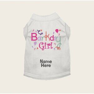 Custom Birthday girl dog shirt embroidered